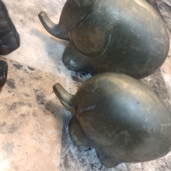 Elephant metal statues lot of three - Picture 3 of 6